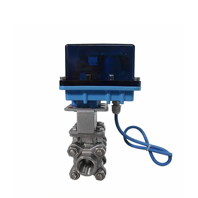Válvula esfera miniatura à prova de explosão, acionada eletricamente em 3 peças, 1