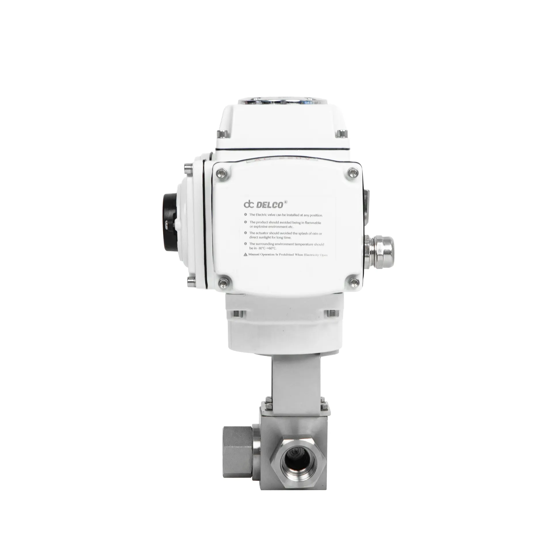 Válvula de esfera elétrica de 3 vias de alta pressão 1