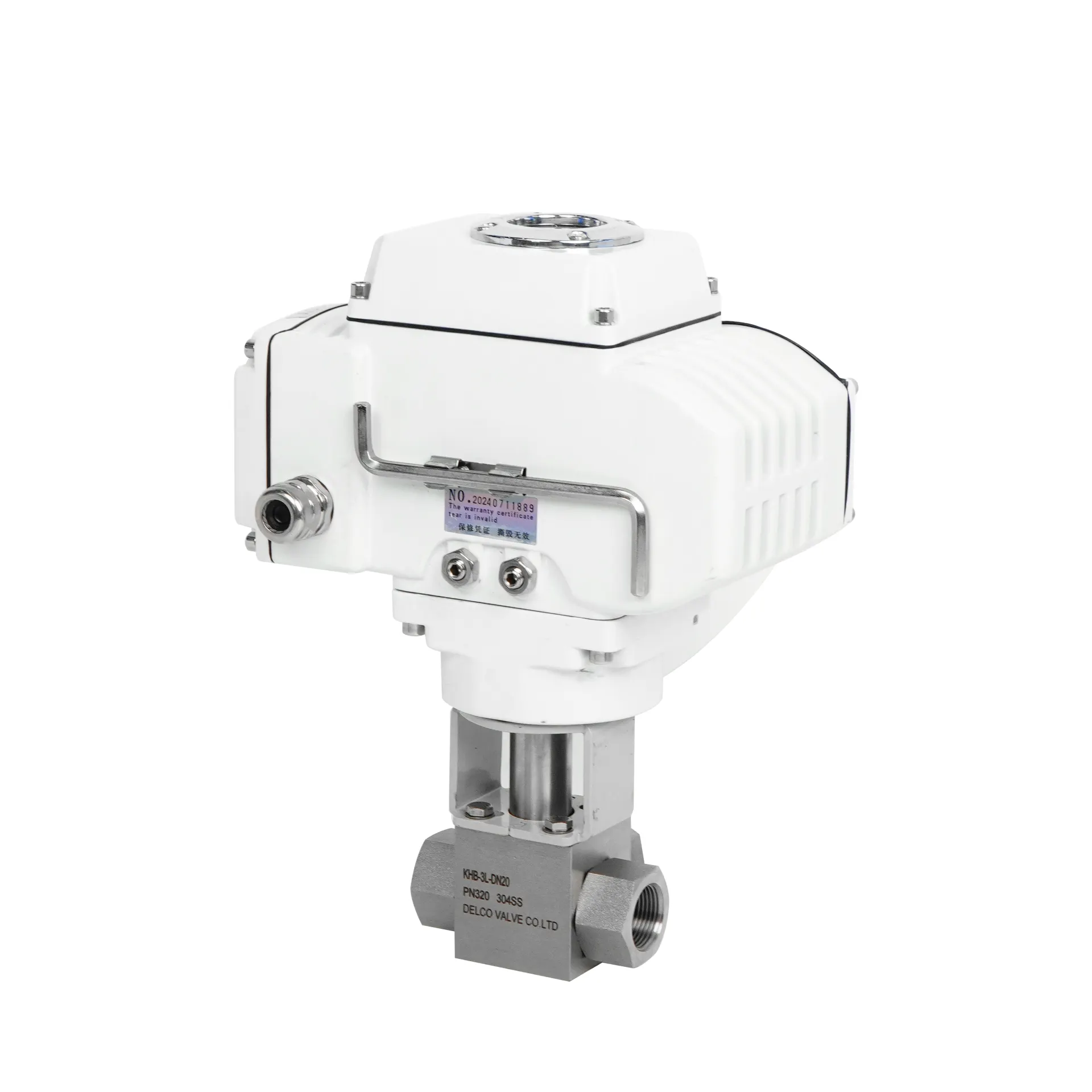 Válvula de esfera elétrica de 3 vias de alta pressão 2