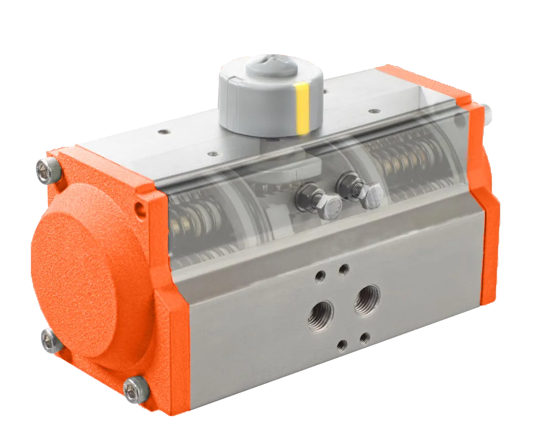 Atuador pneumático de retorno por mola da série AT - Controle de Emergência Seguro 3