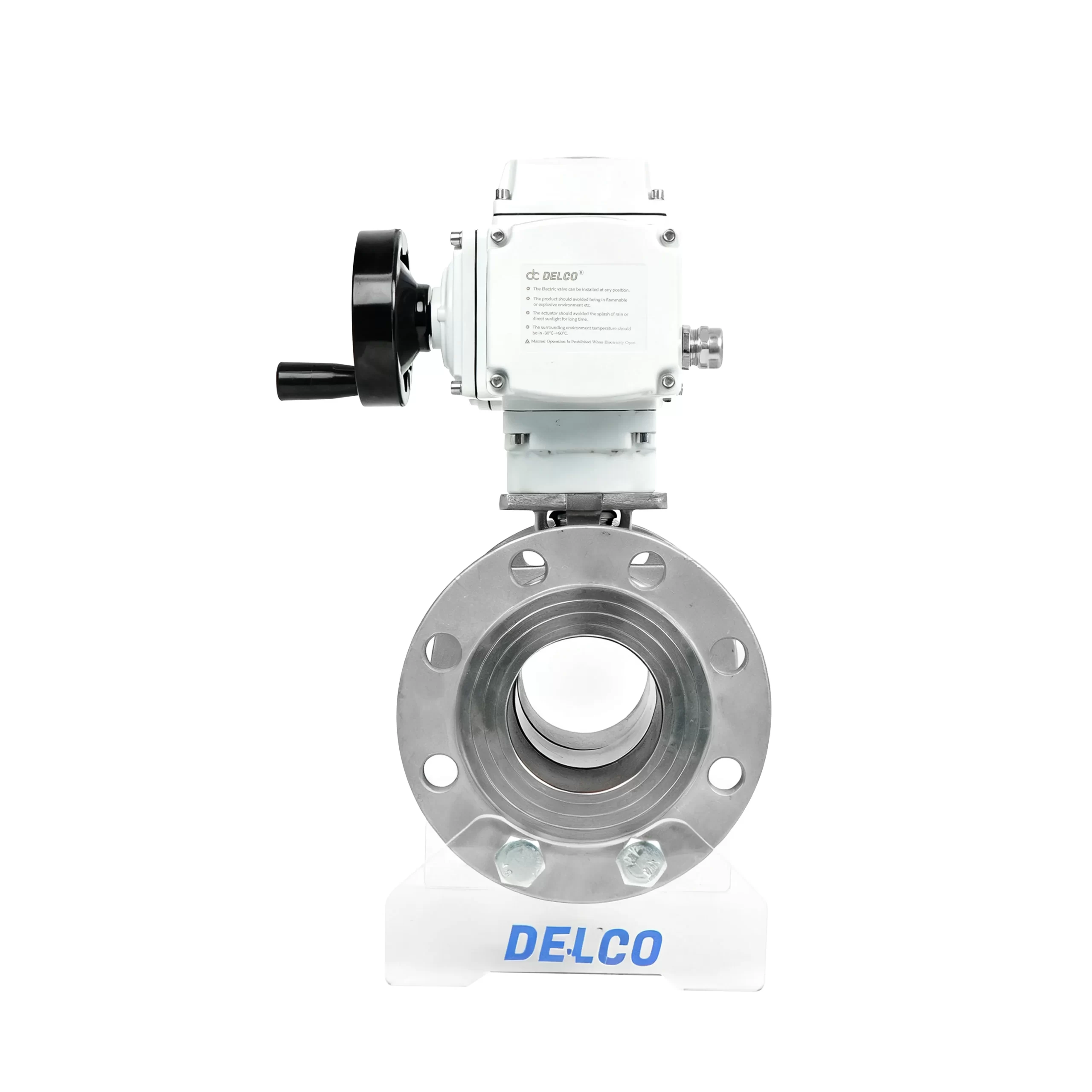 Válvula de esfera elétrica de aço inoxidável de 3 peças com flange DK55-3PF 2