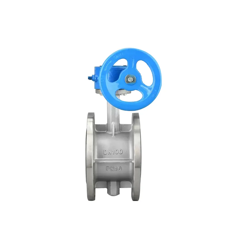 Válvula borboleta manual de aço inoxidável com flange 2