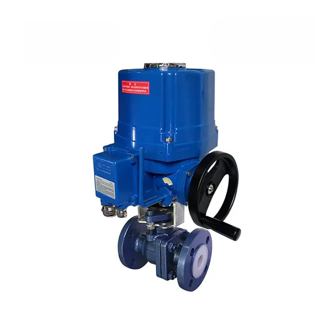 QT-DK55-CF Válvula Elétrica à Prova de Explosões com Válvula de Esfera com flange revestida de flúor 1