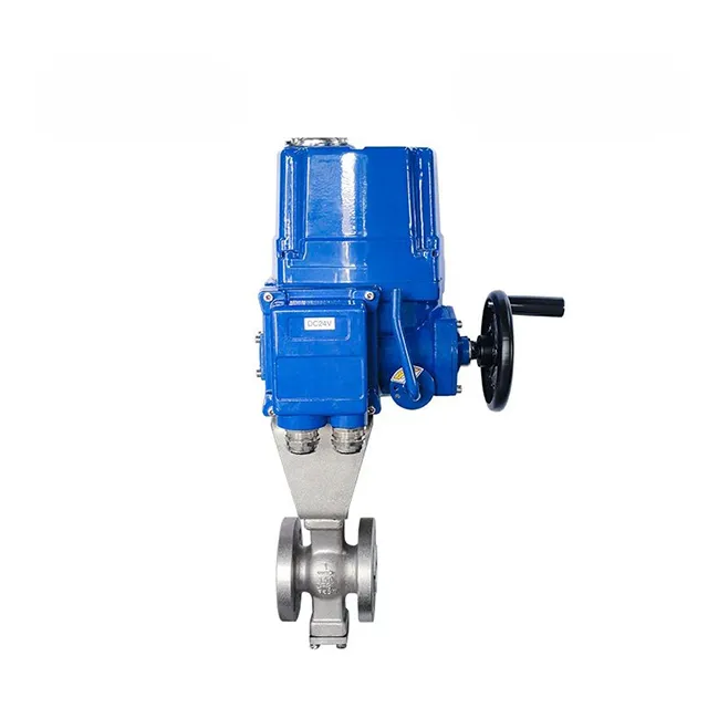 QT-DK55-VF Válvula de esfera elétrica à prova de explosão tipo V com flange 4