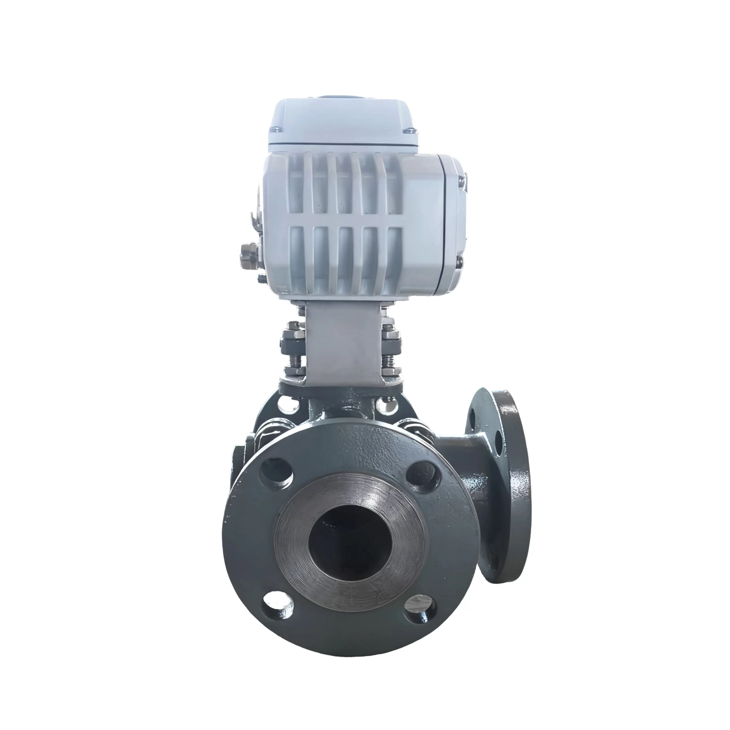 DK55-TFC Electric Three-Way Cast Steel Flange Ball Valve 4