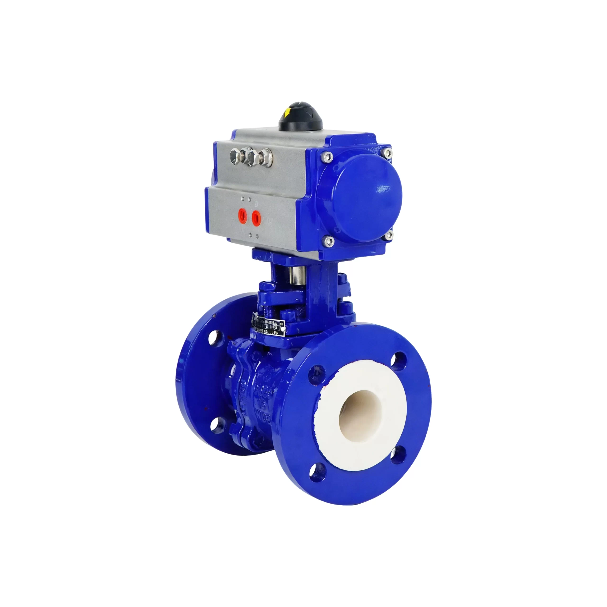 DK66-CF Pneumatic Fluorine-Lined Two-Way Flanged Ball Valve 3