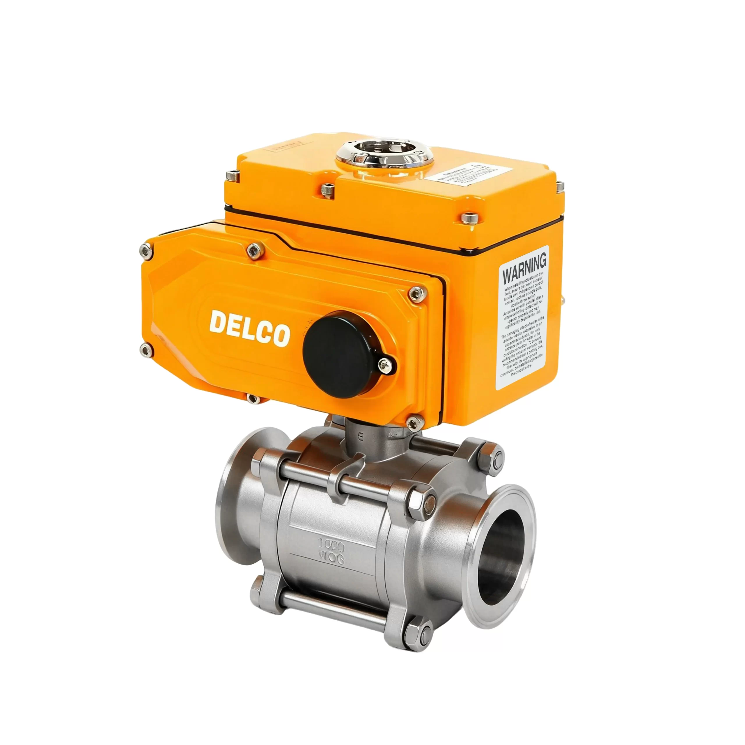 IP67-DK55-3PS-WK Electric Three-Piece Sanitary Clamp Ball Valve 6