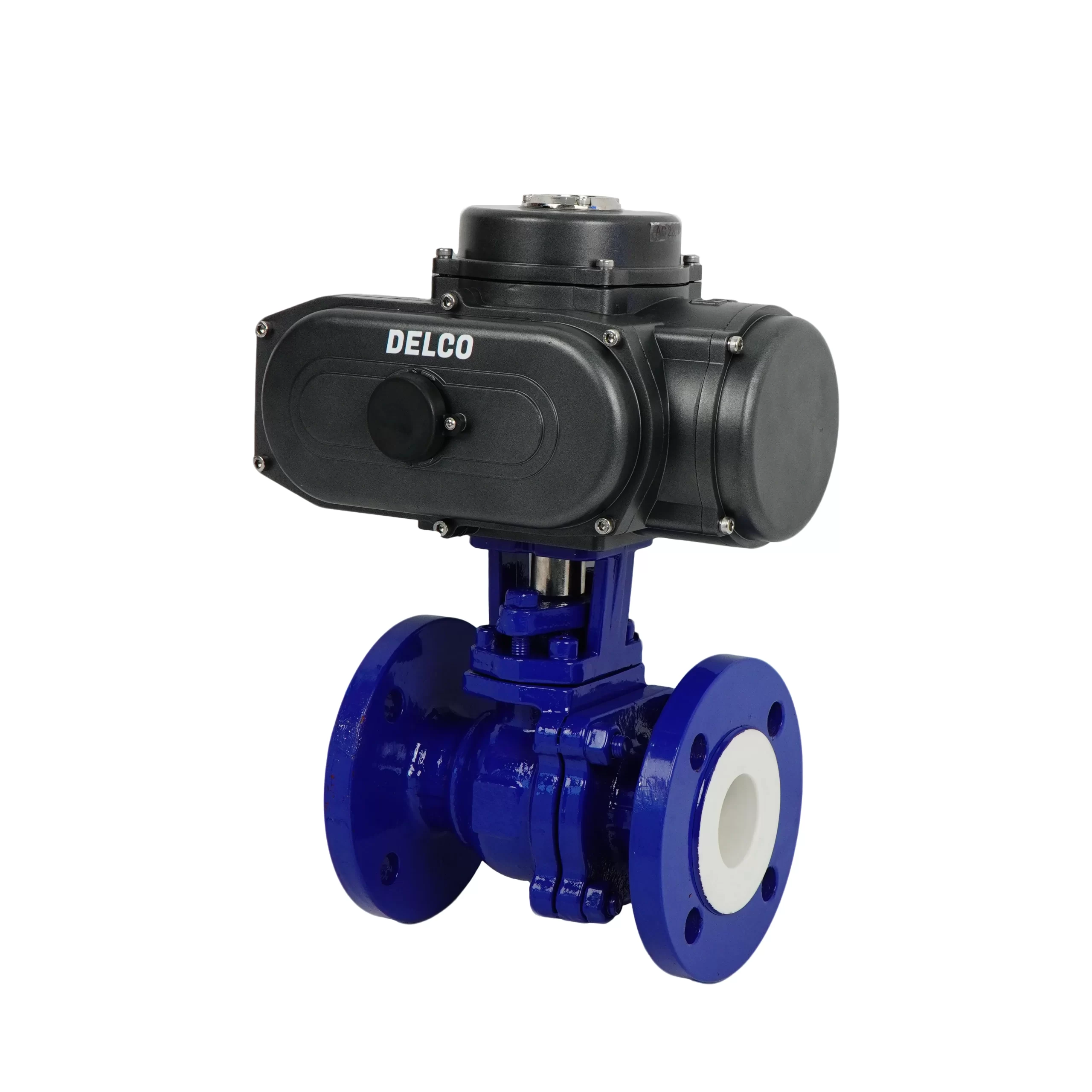 IP67-DK55-CF Electric Two-Way Fluorine-Lined Flanged Ball Valve 2