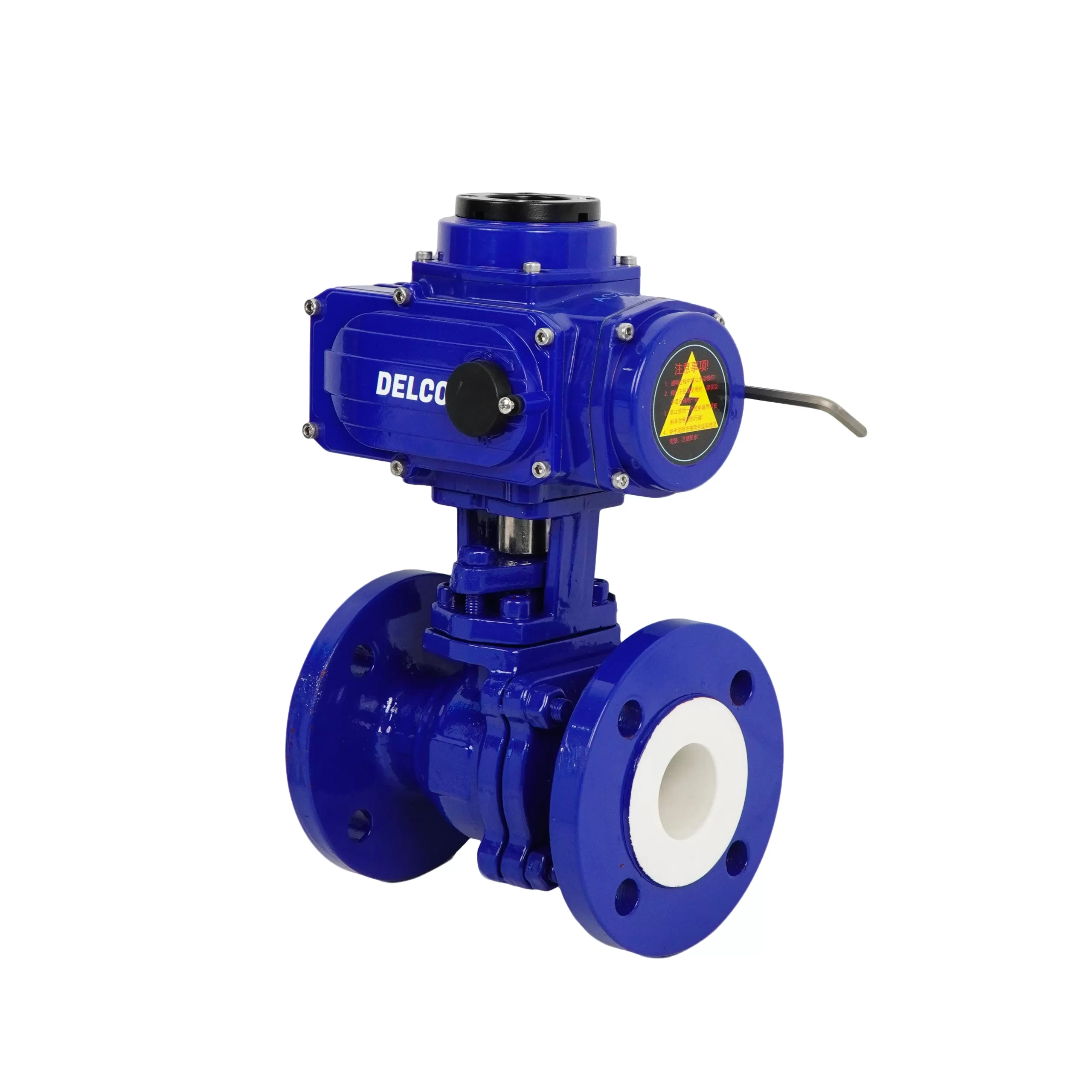 IP67-DK55-CF Electric Two-Way Fluorine-Lined Flanged Ball Valve 6