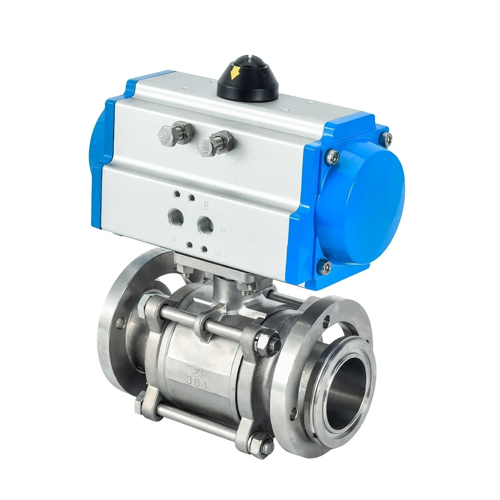 Pneumatic vacuum flange ball valve 3
