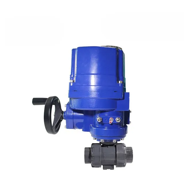 QT-DK55-PL Electric Explosion-proof Two-way PVC Double Union Ball Valve 4
